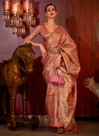 Red Weaved Handloom Kalkatti Silk Saree