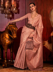 Pink Weaved Handloom Kalkatti Silk Saree