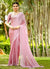 Soft Pink Handwork Embroidery Wedding Saree