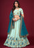 Blue Two Tone Multi Embroidery Wedding Lehenga Choli