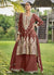 Rust Red Multi Embroidery Sharara Style Suit