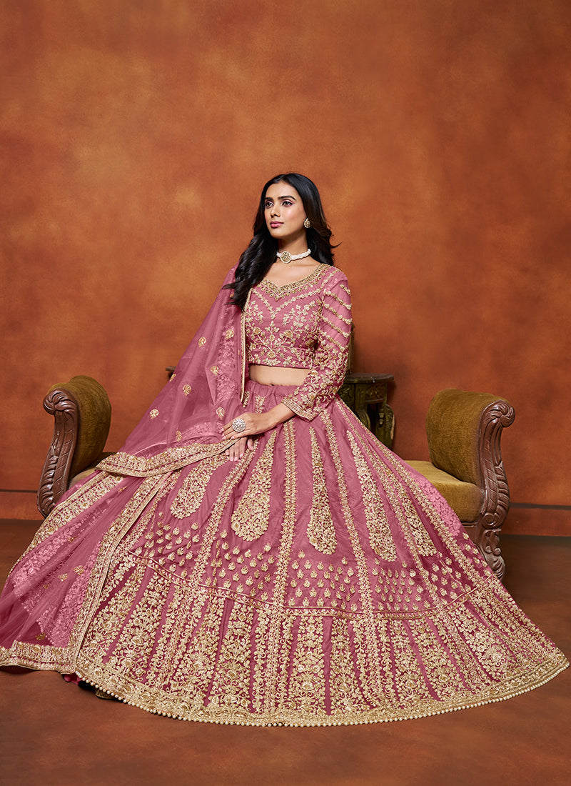 Hatkay. Ready To Wear Indian Outfit Lehenga Choli, Dupatta with Stitched Blouse For Women, Bridesmaid, Party, Festival Wear.