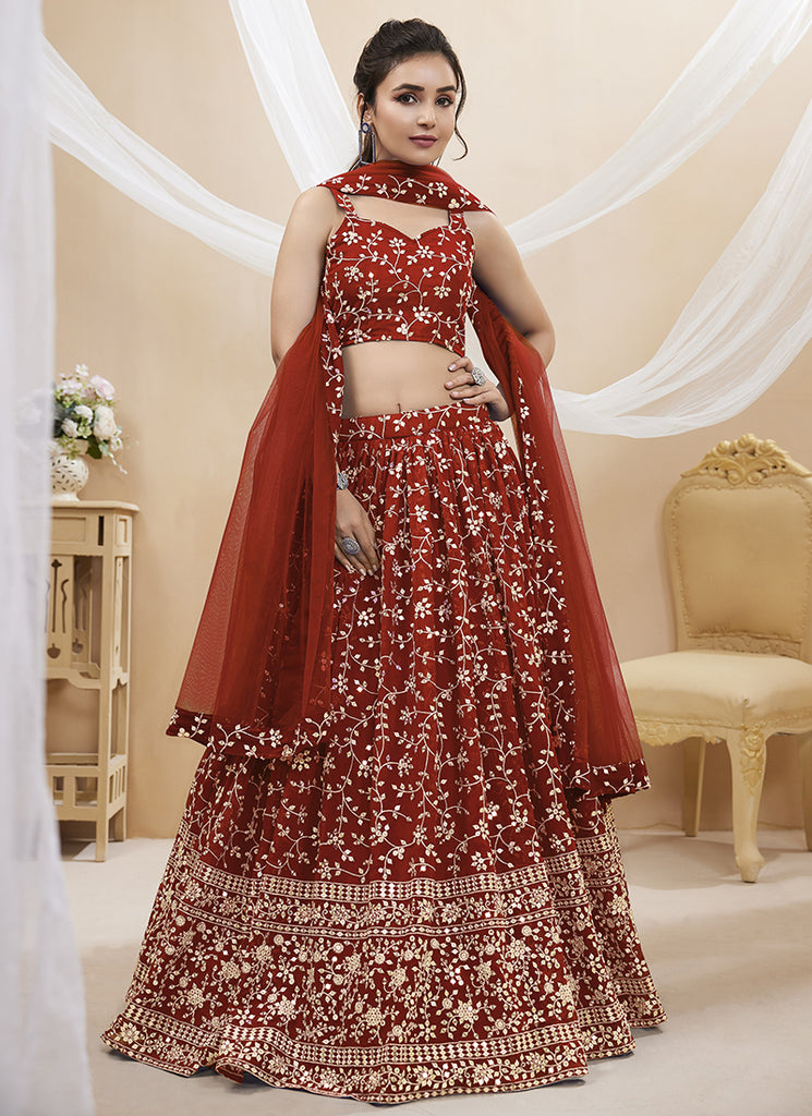 Shop Wedding Lehenga In USA, UK, Canada, Germany, Mauritius, Singapore With Free Shipping Worldwide.