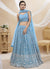 Sky Blue Sequence Embroidery Wedding Lehenga Choli