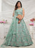 Sea Green Multi Thread And Sequence Embroidery Wedding Lehenga