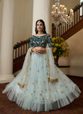 Blue Two Tone Sequence Embroidery Designer Lehenga Choli