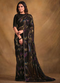 Black Multi Embroidery Traditional Festive Saree