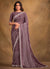 Mauve Purple Multi Embroidery Traditional Festive Saree