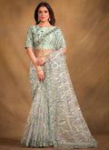 Sea Green Multi Embroidery Traditional Festive Saree