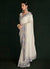 Pearl White Embroidery Lucknowi SareePearl White Embroidery Lucknowi Saree In USA