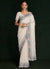 Pearl White Embroidery Lucknowi Saree
