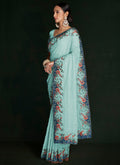 Turquoise Multi Embroidery Lucknowi Saree In USA California San Francisco-Oakland-San Jose CA