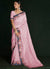Rich Pink Multi Embroidery Lucknowi Saree In USA