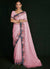 Rich Pink Multi Embroidery Lucknowi Saree