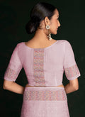 Pink Multi Embroidery Lucknowi Saree In USA Leesburg