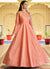 Pastel Orange Sequence Embroidered Anarkali Gown With Jacket