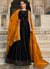 Brownish Black And Yellow Sequence Embroidery Wedding Anarkali Suit