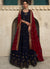 Dark Blue Sequence Embroidery Wedding Anarkali Suit