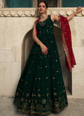 Green Sequence Embroidery Wedding Anarkali Suit