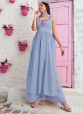 Blue Sequence Palazzo Suit In USA UK