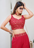 Red Co-Ord Palazzo Set In USA
