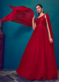 Red Sequence Designer Gown In USA