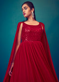 Red Sequence Designer Gown In USA UK