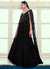 Black Sequence Embroidery Cape Style Designer Gown