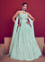 Sea Green Sequence Embroidery Designer Festive Gown