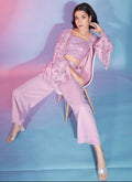 Lavender Sequence Embellished Co-Ord Style Pant Suit