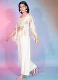 Off White Sequence Embellished Co-Ord Style Pant Suit