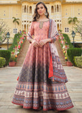 Peach Grey Anarkali Gown In USA UK