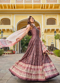 Mauve Purple Khatli Anarkali Gown In USA Germany 