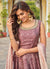 Mauve Purple Khatli Anarkali Gown In USA