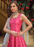 Pink And Grey Khatli Anarkali Gown In USA