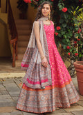 Pink And Grey Khatli Anarkali Gown In USA Australia