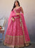 Hot Pink Mirror And Sequence Embroidery Wedding Lehenga Choli