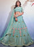 Teal Blue Sequence Embroidery Wedding Lehenga Choli