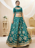 Dark Green Mirror Embroidery Traditional Lehenga Choli In USA UK