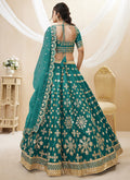 Dark Green Mirror Embroidery Traditional Lehenga Choli In USA Canada