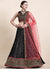 Black Jacquard Multi Thread Embroidery Wedding Lehenga Choli