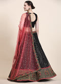 Black Jacquard Multi Thread Embroidery Wedding Lehenga Choli
