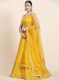 Yellow Sequence Embroidery Designer Wedding Lehenga Choli In USA