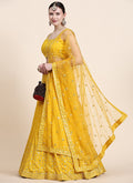 Yellow Sequence Embroidery Designer Wedding Lehenga Choli In USA UK