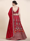 Bridal Red Multi Thread Embroidery Wedding Lehenga Choli In USA Canada