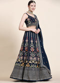 Navy Blue Multi Thread Lehenga Choli In USA