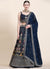 Navy Blue Multi Thread Embroidery Wedding Lehenga Choli