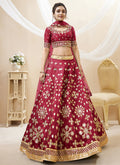 Maroon Mirror Embroidery Lehenga Choli In USA UK