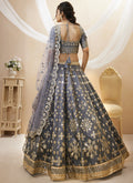 Deep Grey Mirror Embroidery Lehenga Choli In USA Canada