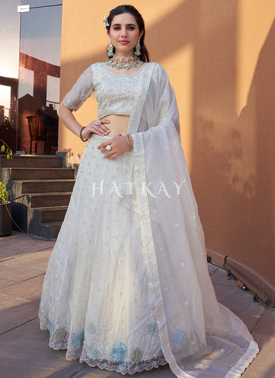 White Embroidered Wedding Lehenga Choli